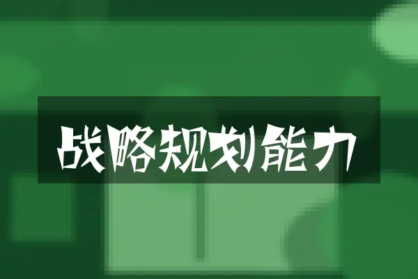 战略规划能力